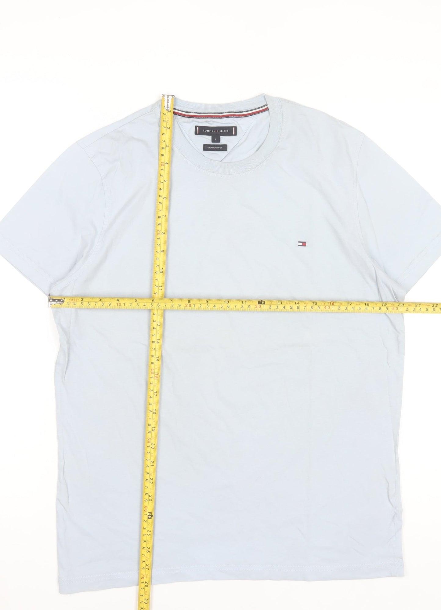 Tommy Hilfiger Men's Blue Organic Cotton Crew Neck T-Shirt Size L