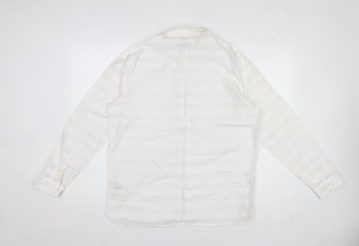 Gap Womens White Cotton Long Sleeve Collared Button-Up Shirt L