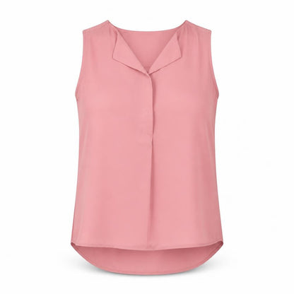 Vila Women's Pink Sleeveless Collared Polyester Blouse XS