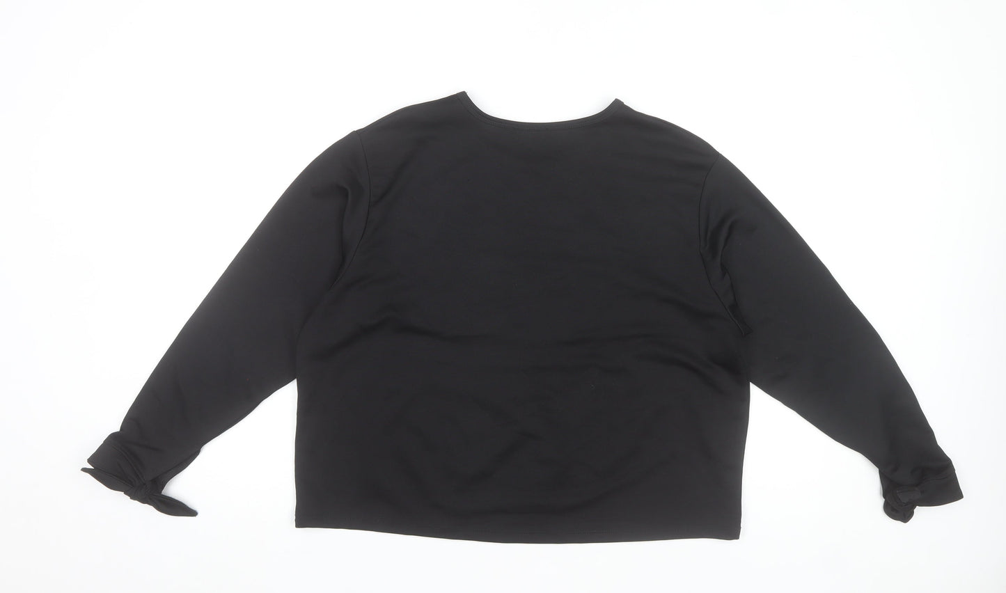 Zara Women Black Embroidered Floral Long Sleeve Tunic Top Size M