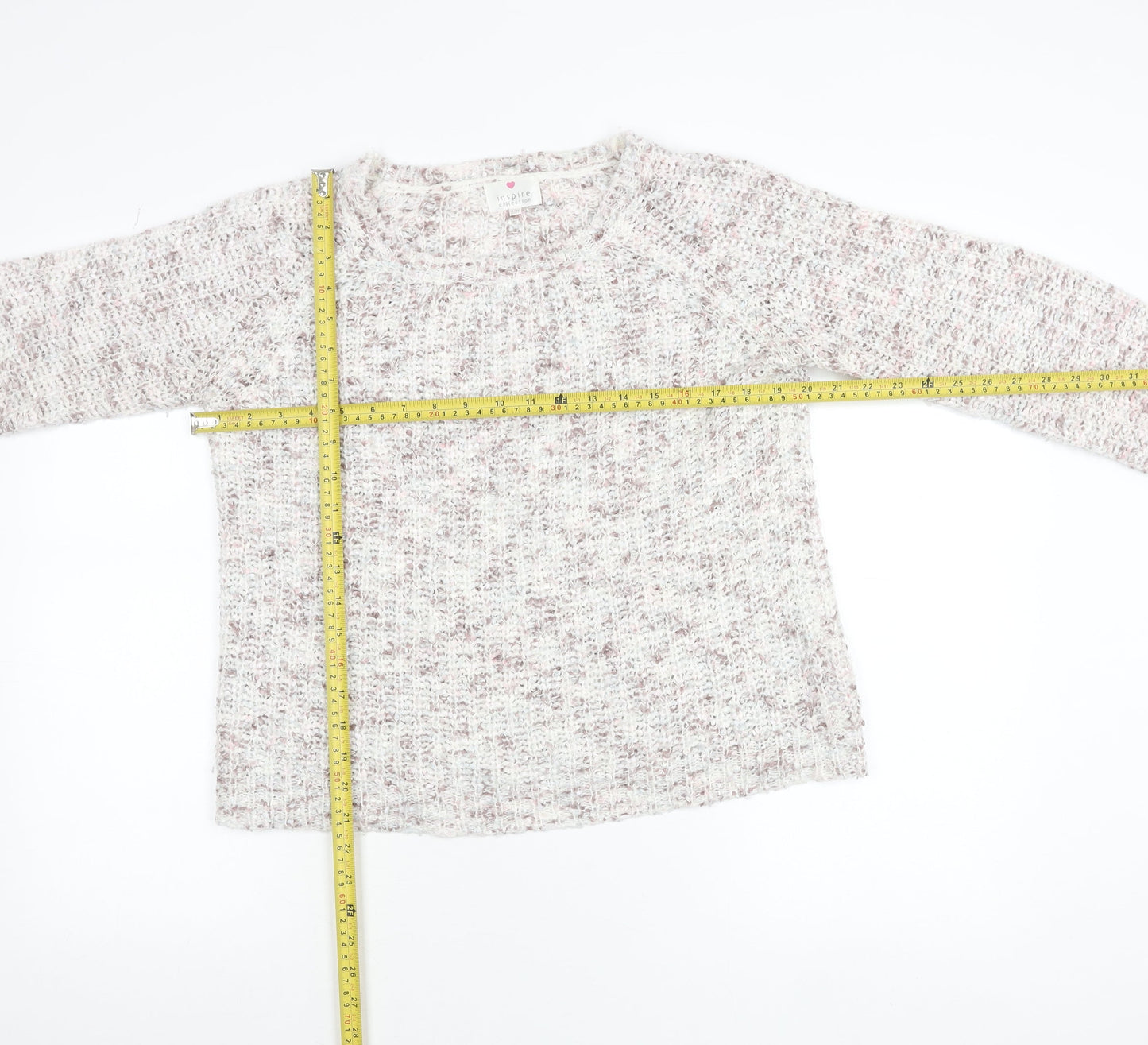 Inspire Collection Women's Beige Chunky Knit Pullover Jumper S