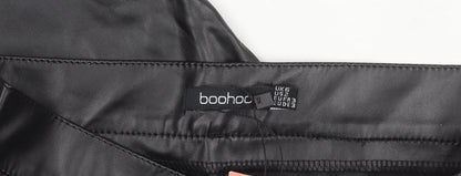 Boohoo Women Black Faux Leather Skinny Trousers UK 6