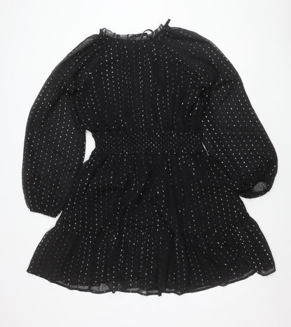 Old Navy Women’s Black Polka Dot Fit & Flare Chiffon Dress M