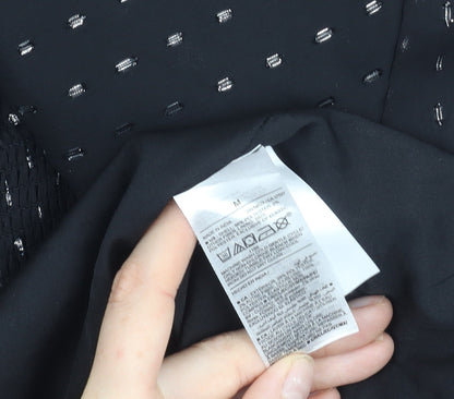 Old Navy Women’s Black Polka Dot Fit & Flare Chiffon Dress M