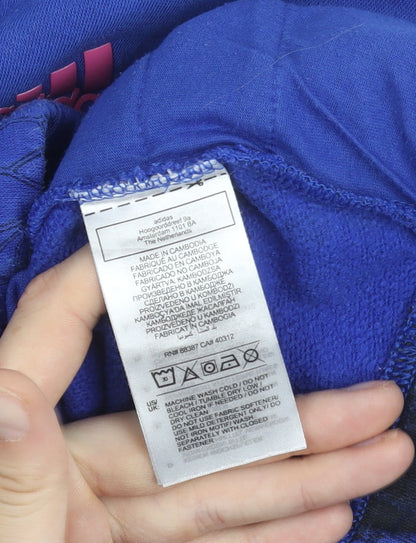 Adidas Girls Blue 9-10 Years 1/2 Zip Fleece Sweatshirt