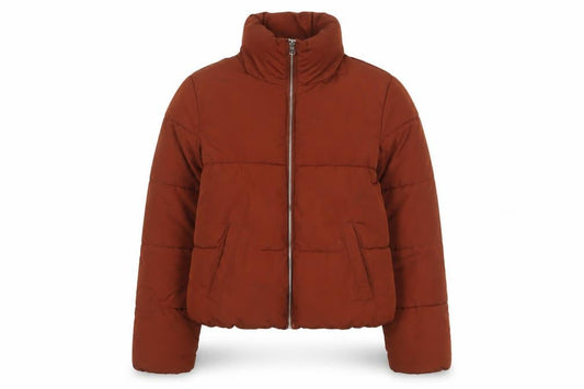 Jacqueline de Yong Women’s Brown Puffer Jacket Size S Winter Coat