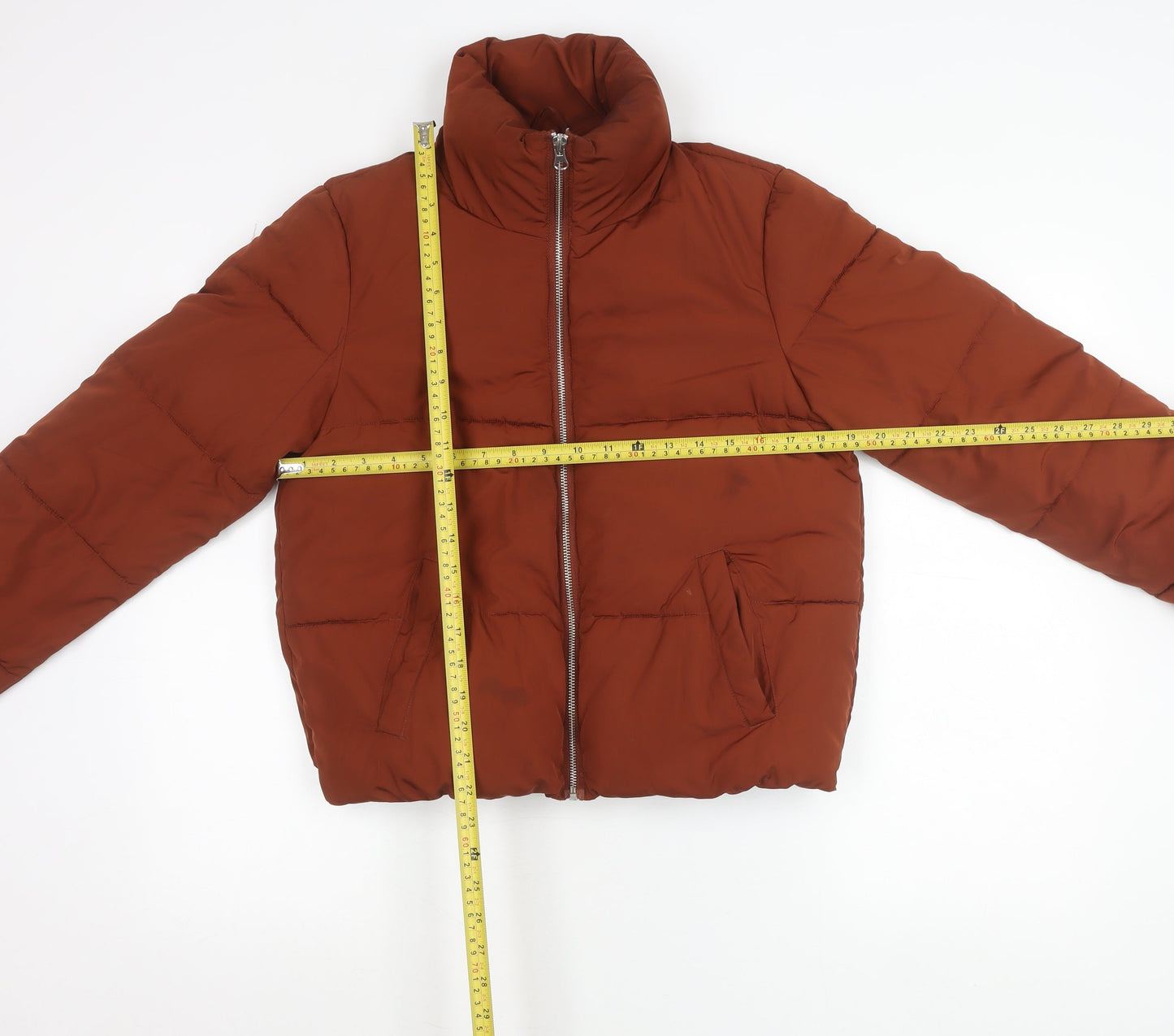 Jacqueline de Yong Women’s Brown Puffer Jacket Size S Winter Coat