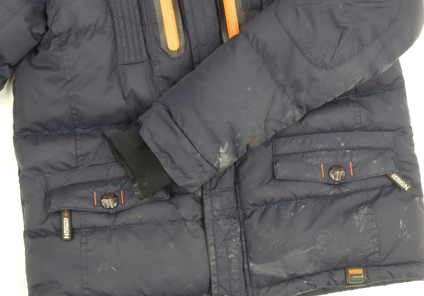 Geographical Norway Boys Blue Puffer Jacket 12 Years Hooded Winter Coat