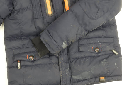 Geographical Norway Boys Blue Puffer Jacket 12 Years Hooded Winter Coat