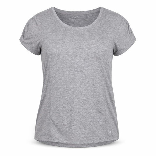 Layer 8 Women's Grey Quick Dry Polyester Blend Active T-Shirt Size L