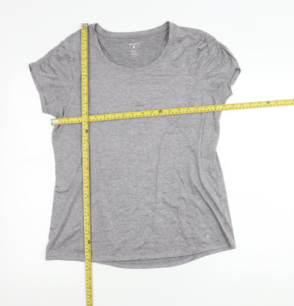 Layer 8 Women's Grey Quick Dry Polyester Blend Active T-Shirt Size L