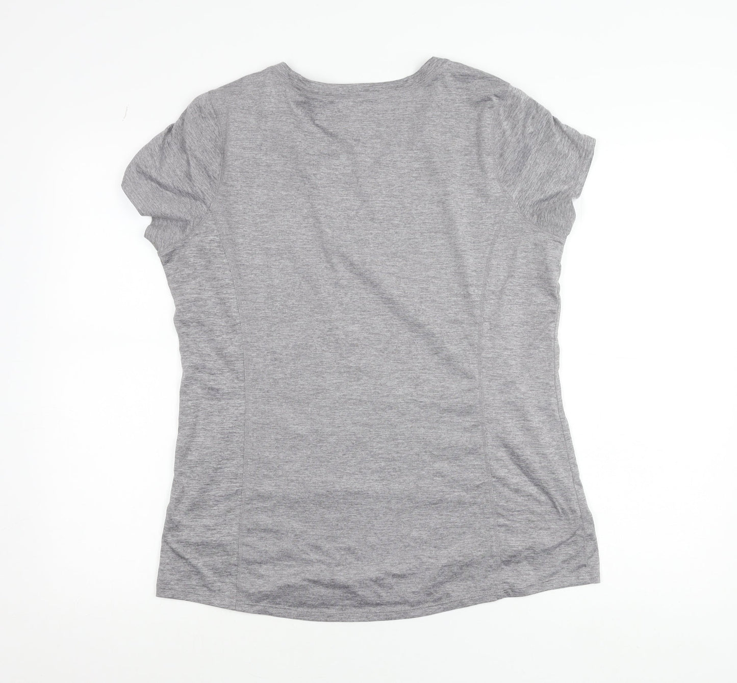 Layer 8 Women's Grey Quick Dry Polyester Blend Active T-Shirt Size L