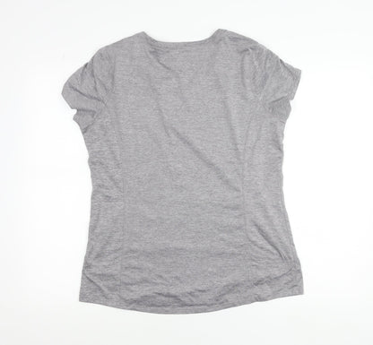 Layer 8 Women's Grey Quick Dry Polyester Blend Active T-Shirt Size L