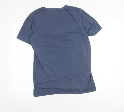 Jack & Jones Originals Men's Blue M Graphic Logo Cotton T-Shirt