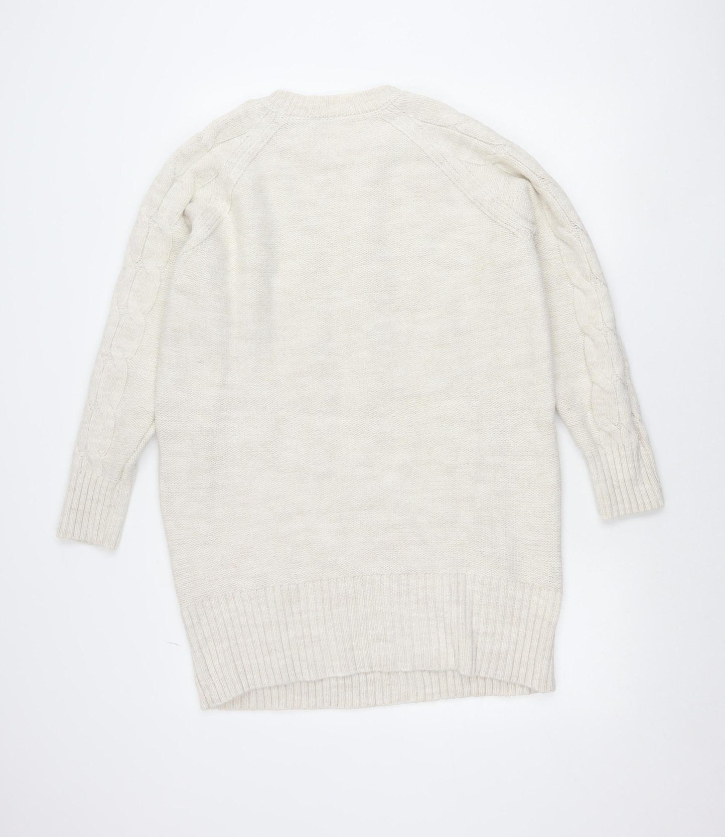 Gallery Women’s Beige Cable-Knit Crew Neck Jumper Size S