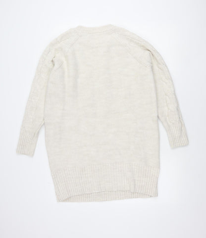 Gallery Women’s Beige Cable-Knit Crew Neck Jumper Size S
