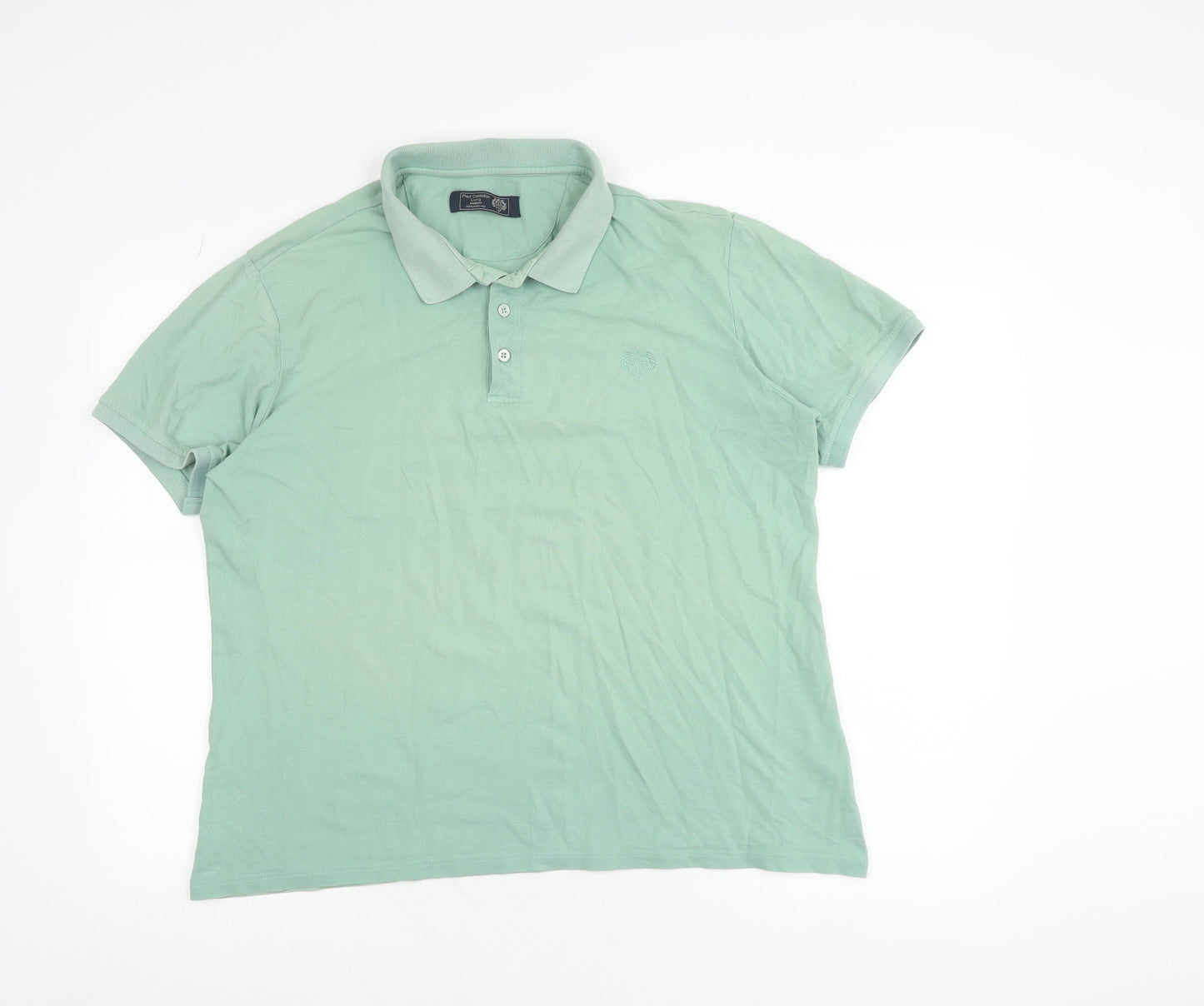 Paul Costelloe Men's Green XL Cotton Short Sleeve Polo Shirt