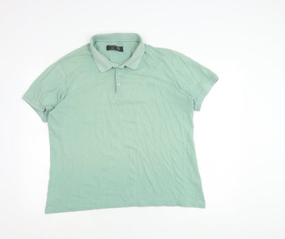 Paul Costelloe Men's Green XL Cotton Short Sleeve Polo Shirt