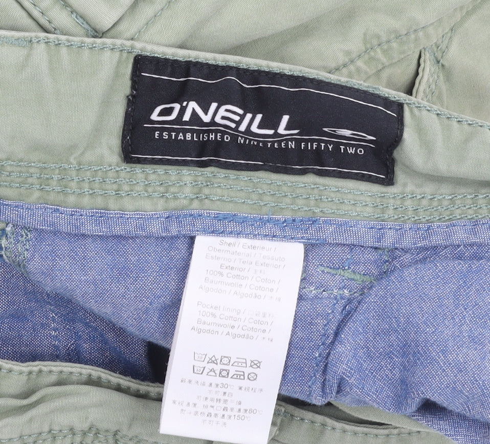 O'Neill Men's Green Cotton Cargo Shorts Size 32 Regular Fit