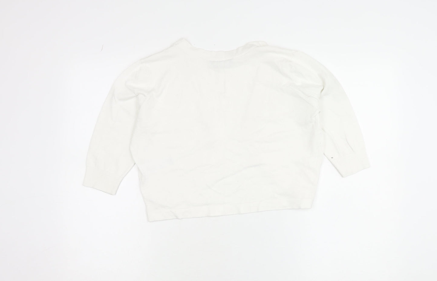 Principles Women’s Ivory V-Neck Knit Cardigan Size 14