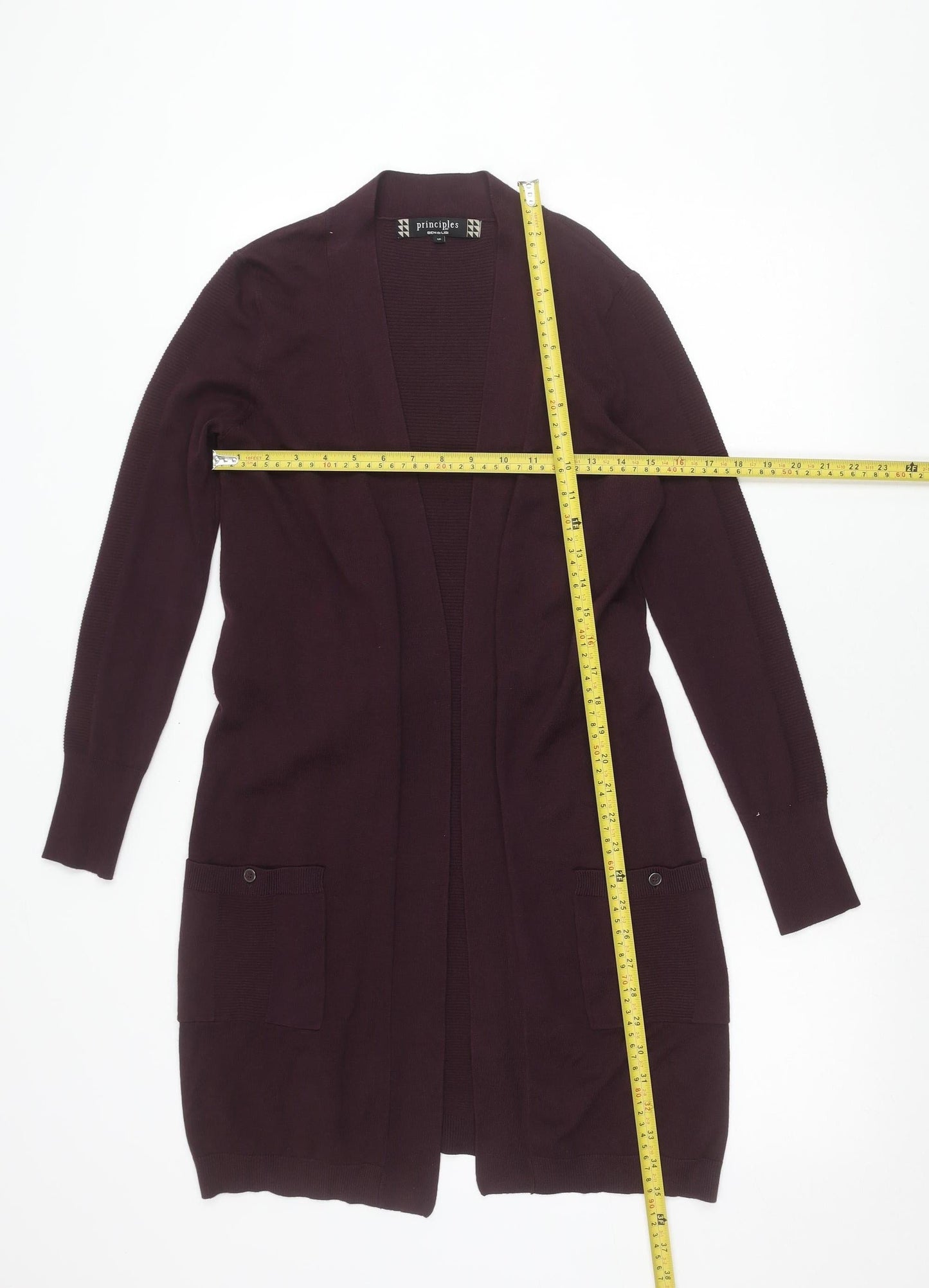 Principles by Ben de Lisi Womens Purple Size 10 Belted Cardigan