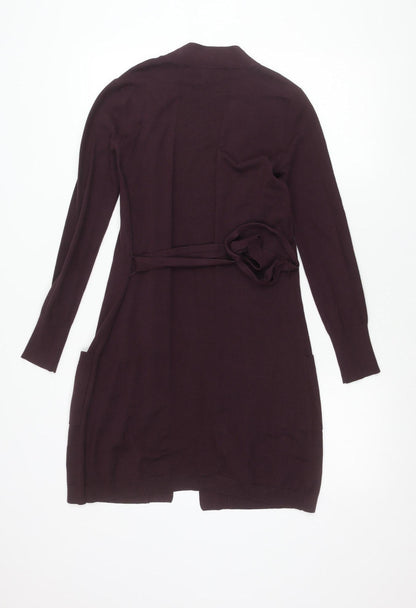 Principles by Ben de Lisi Womens Purple Size 10 Belted Cardigan
