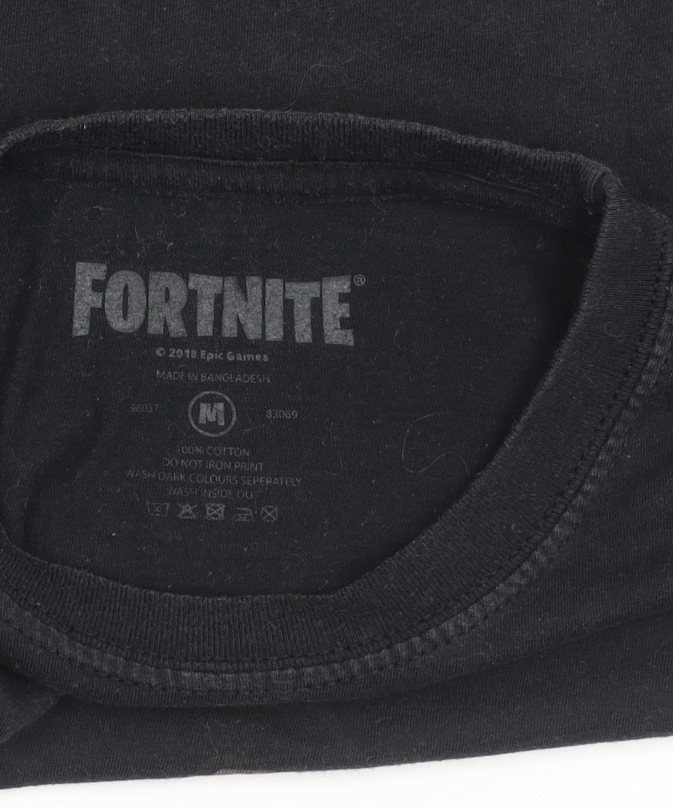 Fortnite Teens Black Graphic Cotton Short Sleeve T-Shirt M