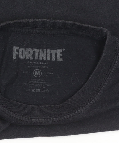 Fortnite Teens Black Graphic Cotton Short Sleeve T-Shirt M