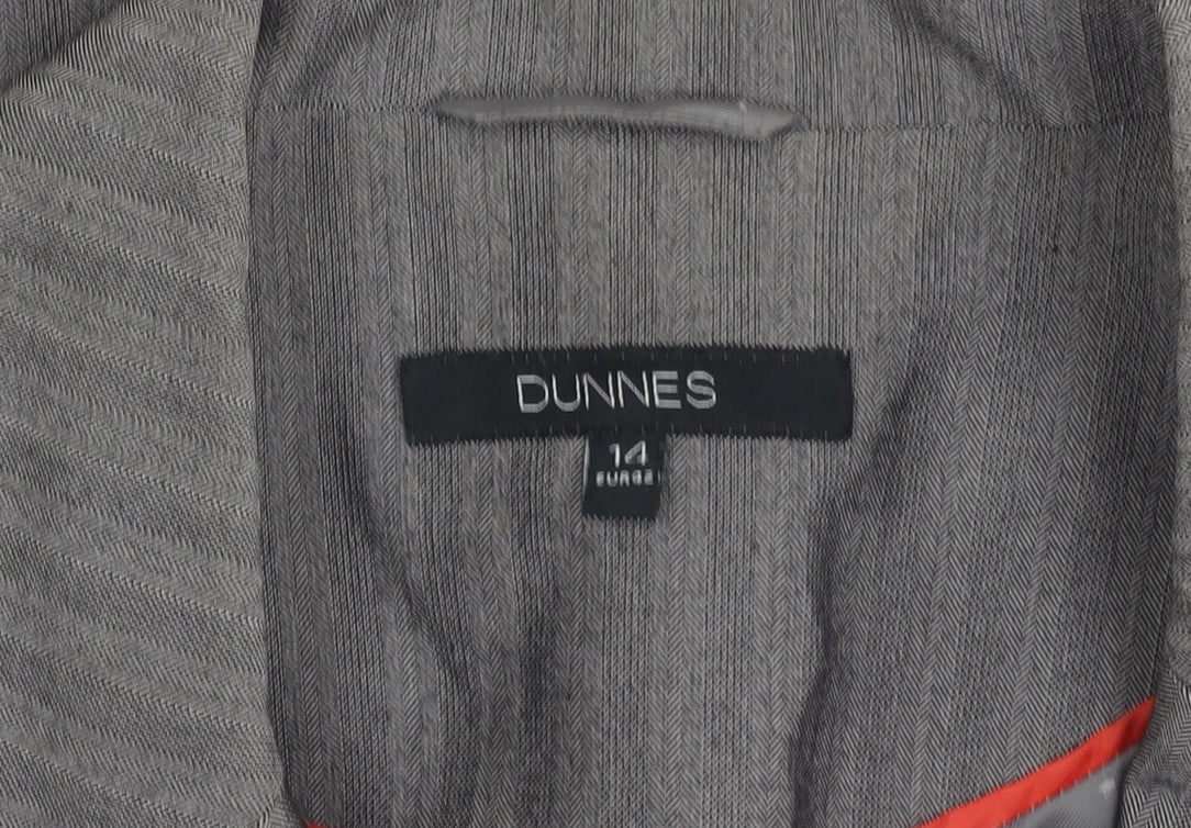Dunnes Women Grey Pinstripe Single-Breasted Blazer Size 14 Medium