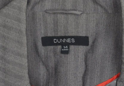 Dunnes Women Grey Pinstripe Single-Breasted Blazer Size 14 Medium