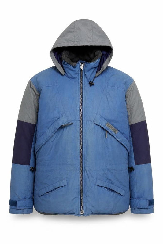 Daniel David Men's Blue Hooded Puffer Jacket Size M Nylon Winter Coat