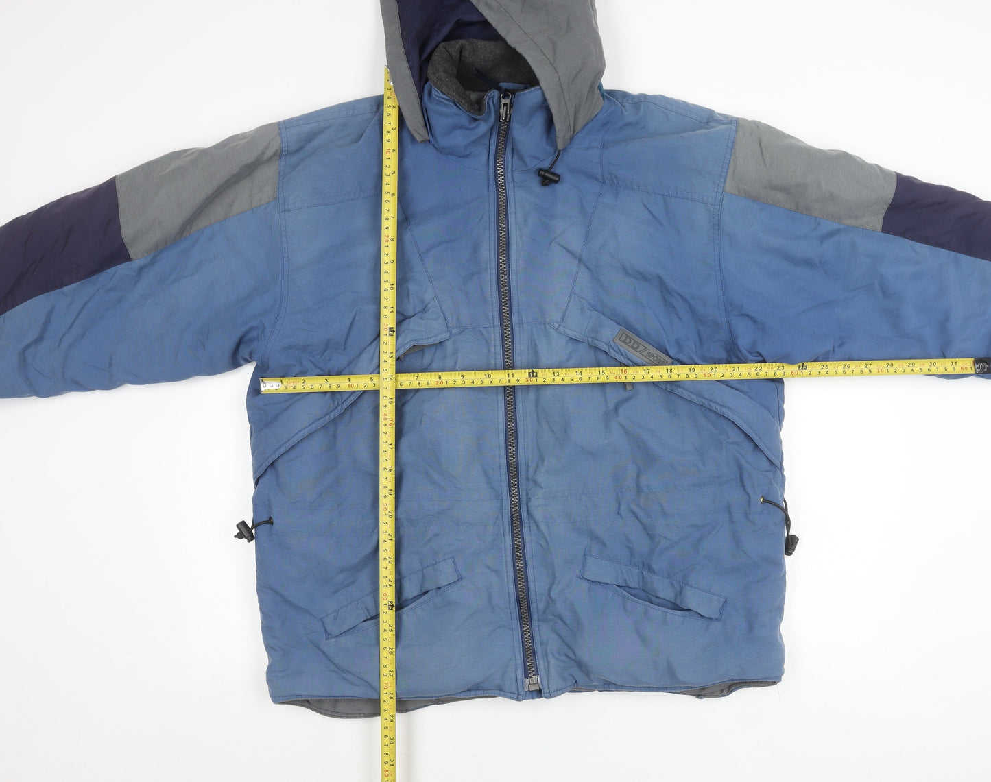 Daniel David Men's Blue Hooded Puffer Jacket Size M Nylon Winter Coat
