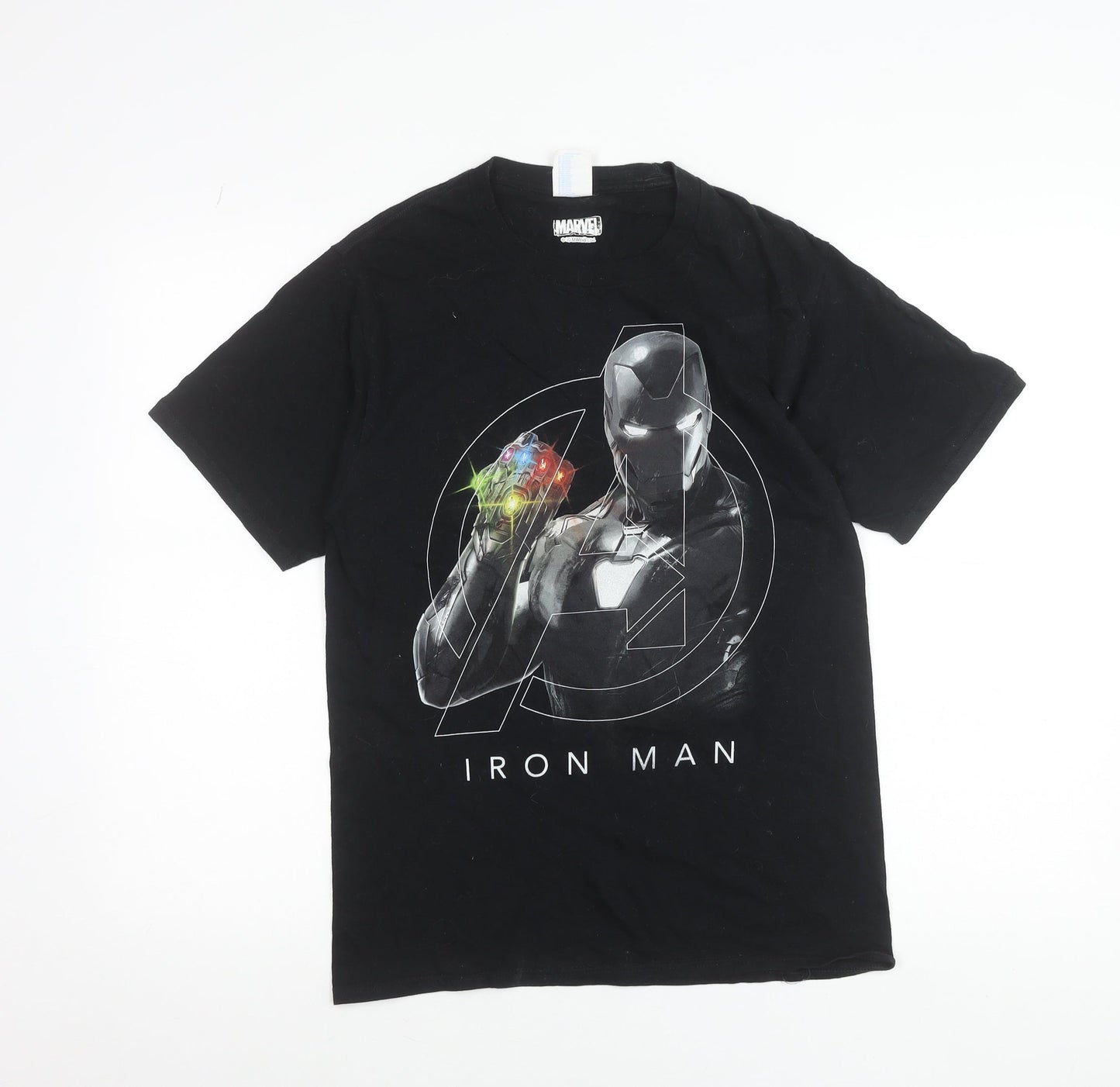 Port & Company Men’s Black Iron Man Marvel Graphic T-Shirt Size S