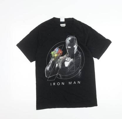 Port & Company Men’s Black Iron Man Marvel Graphic T-Shirt Size S