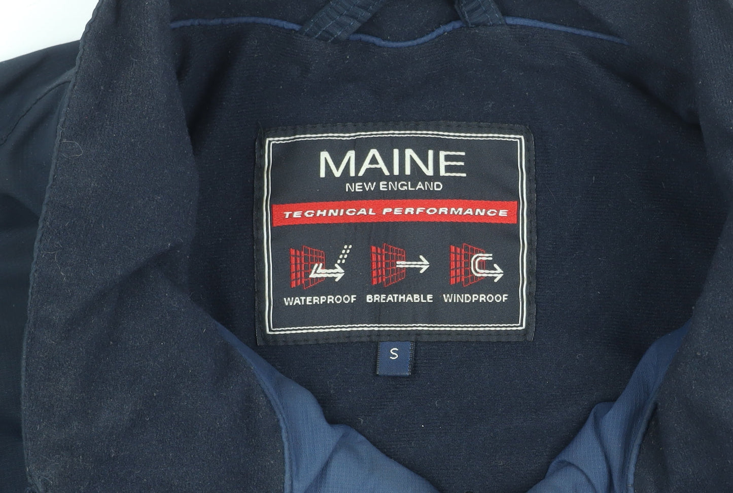 Maine New England Men's Blue Waterproof Parka Jacket Size S