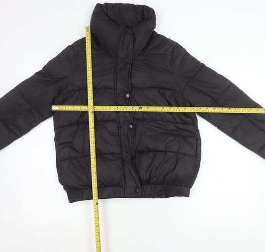 DKNY Women's Black Puffer Jacket Size S Short Quilted Winter Coat