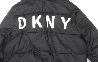 DKNY Women's Black Puffer Jacket Size S Short Quilted Winter Coat