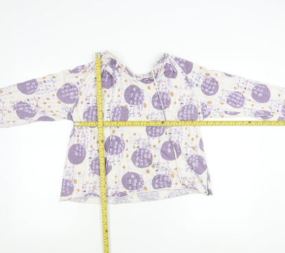 White Stuff Women's Multicoloured Floral Cotton Long Sleeve Blouse Size 12