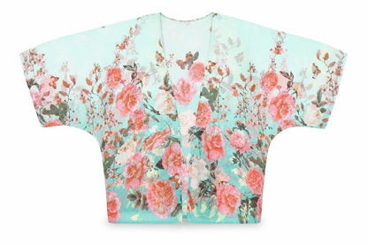 Parisian Collection Women's Multicoloured Floral Kimono Blouse Size 8