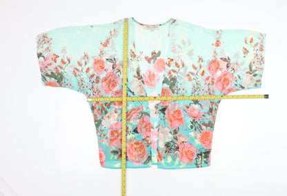 Parisian Collection Women's Multicoloured Floral Kimono Blouse Size 8
