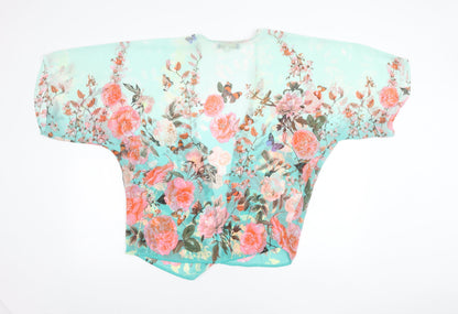 Parisian Collection Women's Multicoloured Floral Kimono Blouse Size 8