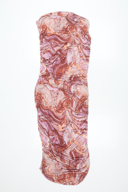 ASOS Design Women’s Multicoloured Strapless Bodycon Dress Size 12 Tall