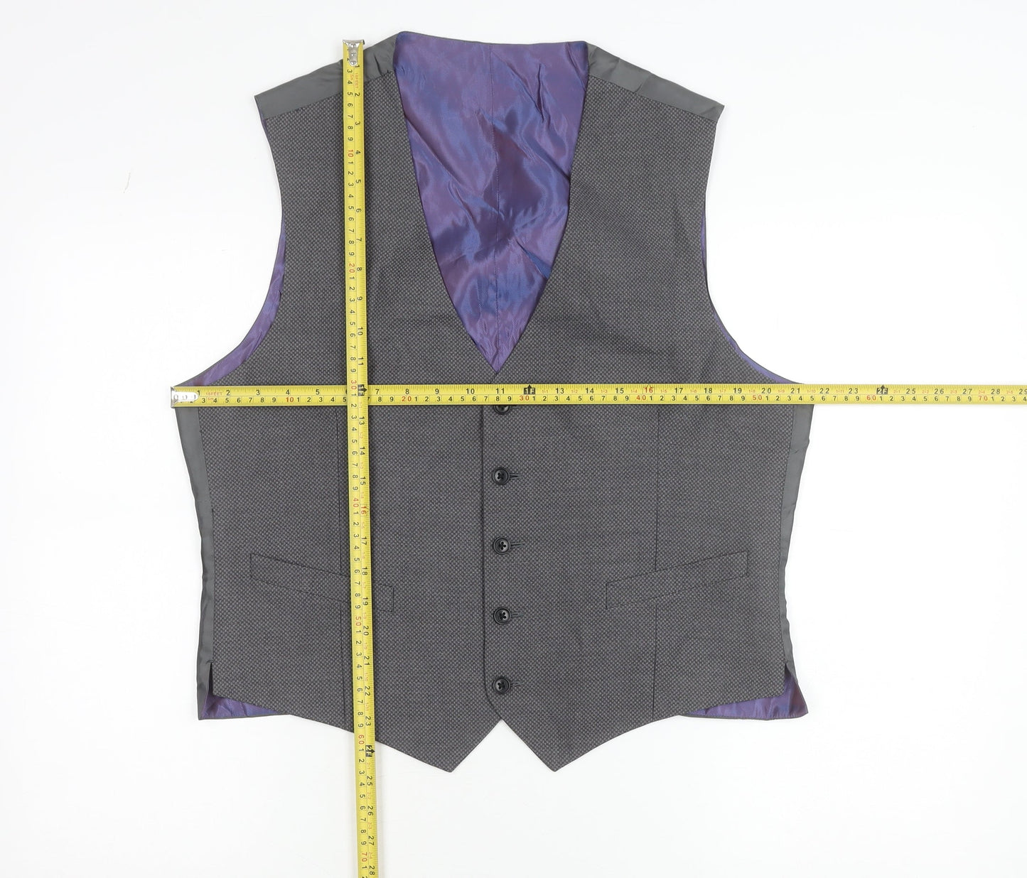 Daniel Grahame Men's Grey Waistcoat 42 Classic Formal Tweed Style