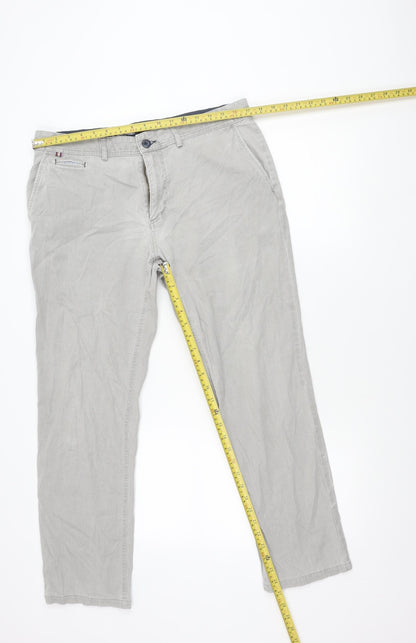André Men’s Beige Chino Trousers 36S Modern Fit Cotton Stretch