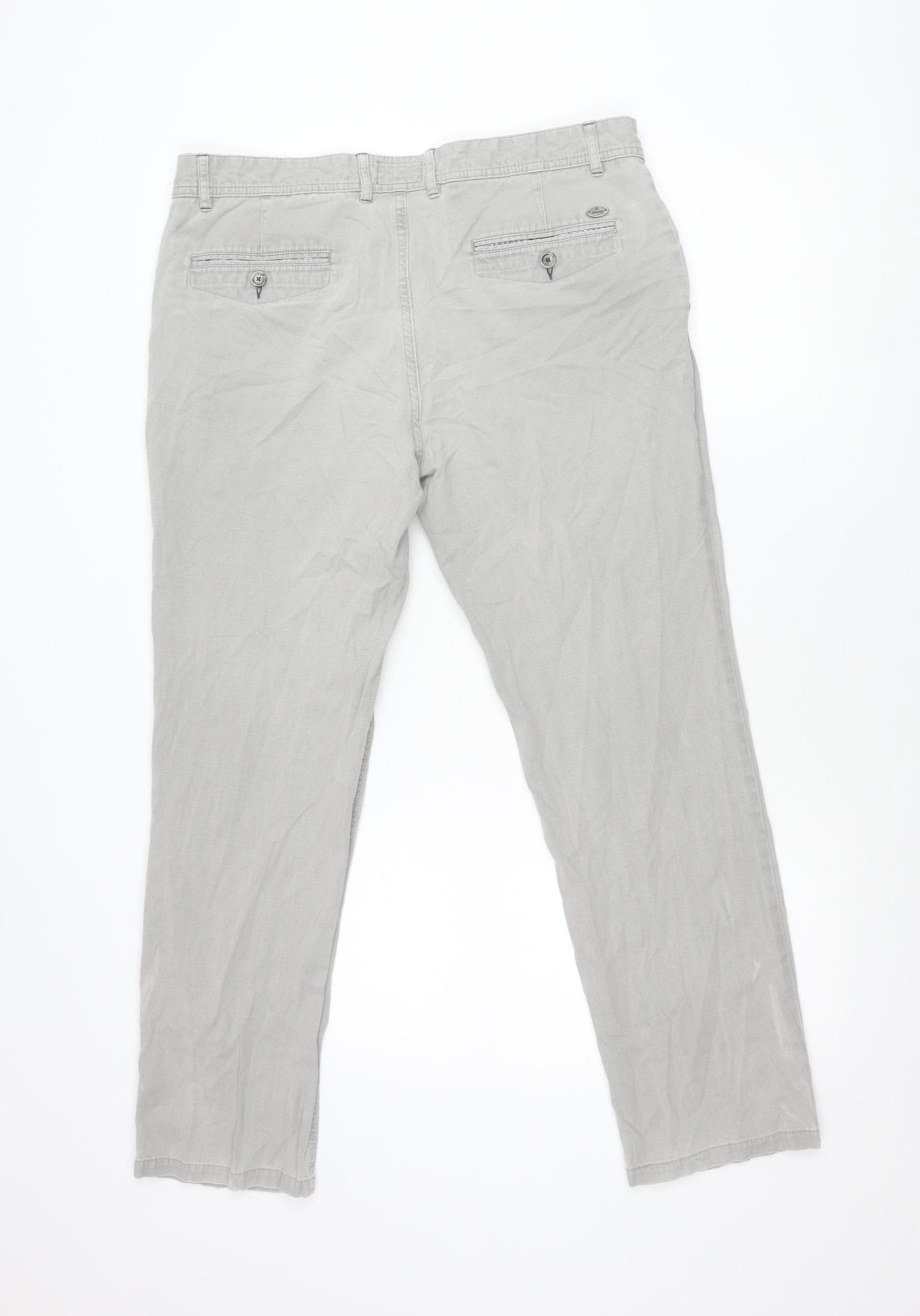 André Men’s Beige Chino Trousers 36S Modern Fit Cotton Stretch