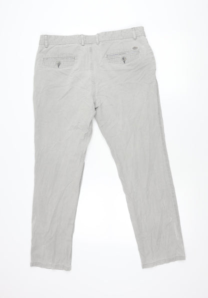 André Men’s Beige Chino Trousers 36S Modern Fit Cotton Stretch