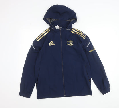 Adidas Boys Navy Leinster Rugby Hooded Windbreaker Jacket 11-12 Years