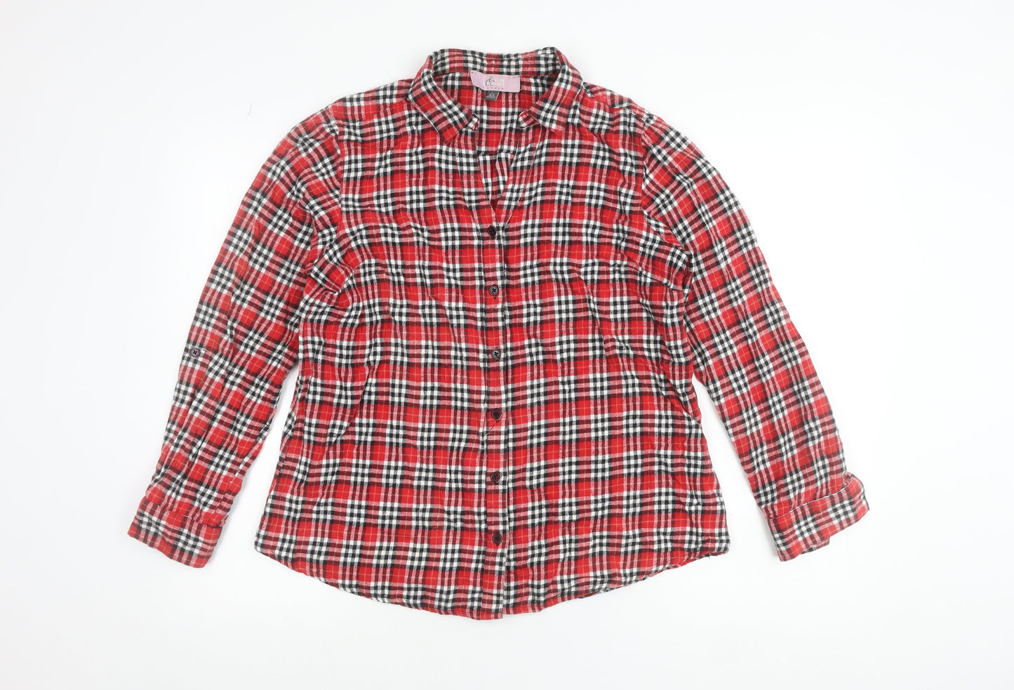 Elise Clemence London Men’s Red Check Cotton Flannel Shirt L