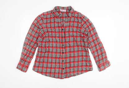 Elise Clemence London Men’s Red Check Cotton Flannel Shirt L