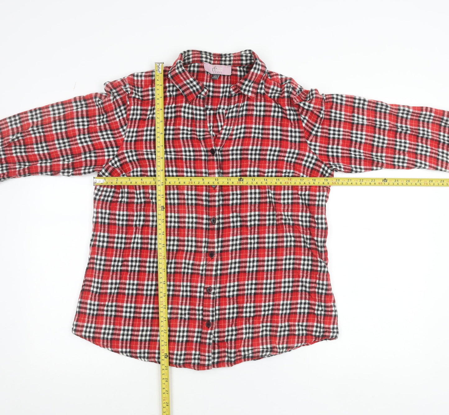 Elise Clemence London Men’s Red Check Cotton Flannel Shirt L